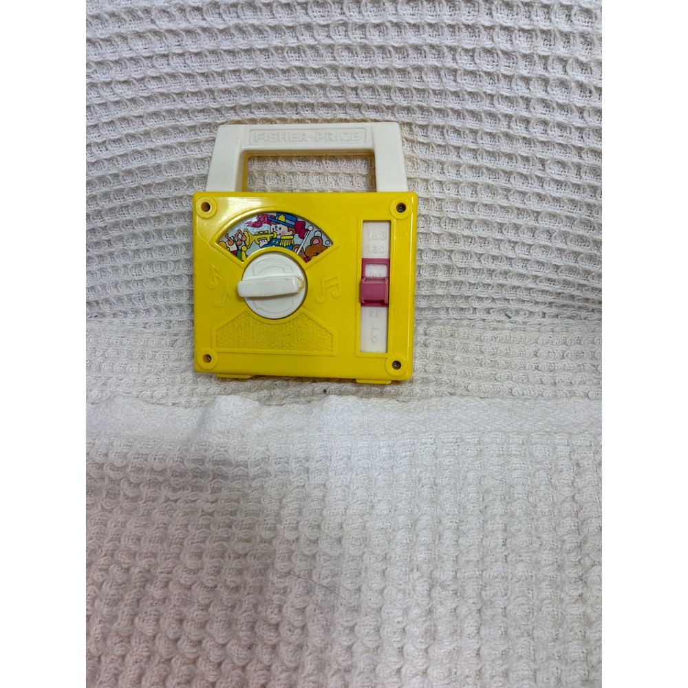 Kidcore‎ Unisex Fisher-Price Wind-Up Musical Radio Toy OS Yellow 1981 Vintage